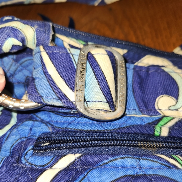 Vera Bradley Crossbody Bag Blue Green Cream 10.5x10.5 - Picture 7 of 9